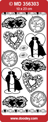 MD356303 Love Silhouettes Double Embossed Peel Off