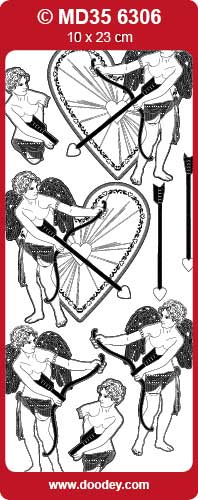 MD356306 3D Cupid Bow & Arrow Double Embossed Peel Off