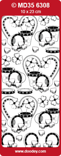 MD356308 3D Love Heart Flowers Double Embossed Peel Off