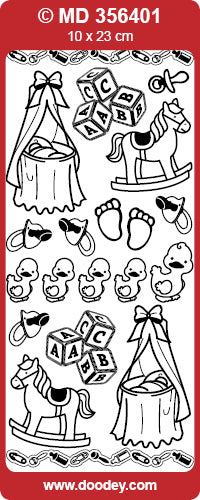 MD356401 Birth Horse Double Embossed Peel Off
