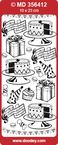 MD356412 Birthday 02 Double Embossed Peel Off