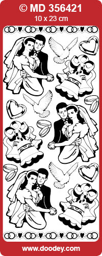 MD356421 Wedding Couple Double Embossed Peel Off