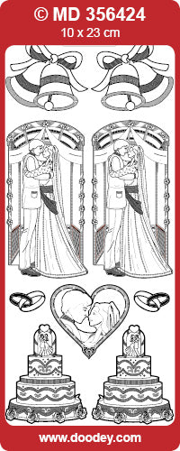 MD356424 Wedding Bells & Cake Double Embossed Peel Off