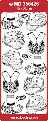 MD356426 Wedding Items Double Embossed Peel Off