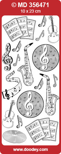 MD356471 Musical Instruments Double Embossed Peel Off