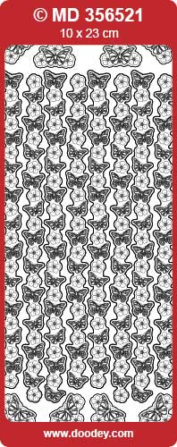 MD356521 Blossom, Butterfly Frame Double Embossed Peel Off