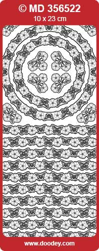 MD356522 Blossom, Butterfly Border Double Embossed Peel Off