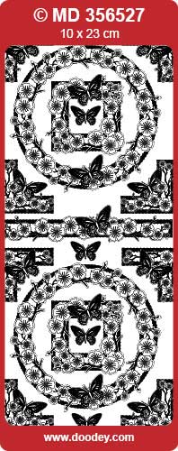 MD356527 Butterfly Corners Double Embossed Peel Off