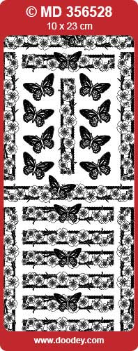 MD356528 Butterfly Borders Double Embossed Peel Off