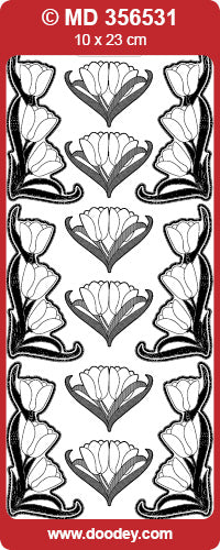 MD356531 Corners Tulips Double Embossed Peel Off