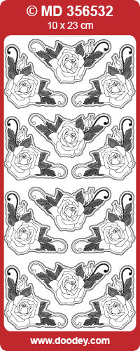 MD356532 Corners Roses Double Embossed Peel Off
