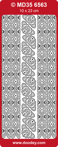 MD356563 Corners Borders Flowers Double Embossed Peel Off