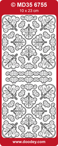 MD356755 Baroque Corners & Curls Double Embossed Peel Off