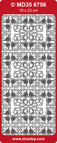 MD356756 Floral Corners Double Embossed Peel Off