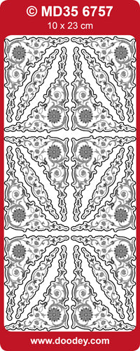 MD356757 Branch Corners & Flowers Double Embossed Peel Off