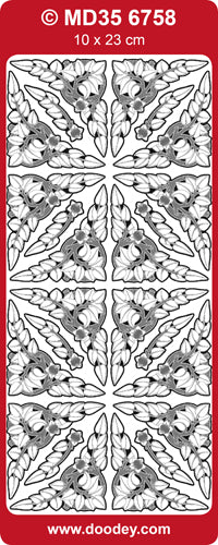 MD356758 Branch Corners & Leaves Double Embossed Peel Off