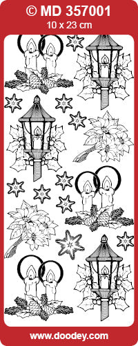MD357001 Xmas Lantern Double Embossed Peel Off