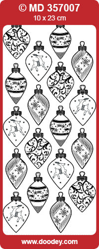 MD357007 Reindeer Baubles Double Embossed Peel Off