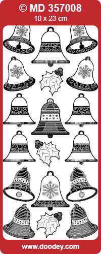 MD357008 Xmas Bells Double Embossed Peel Off