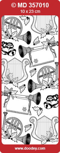 MD357010 Christmas Music Double Embossed Peel Off