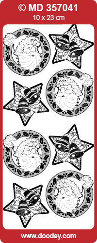 MD357041 Santa Sealers Double Embossed Peel Off