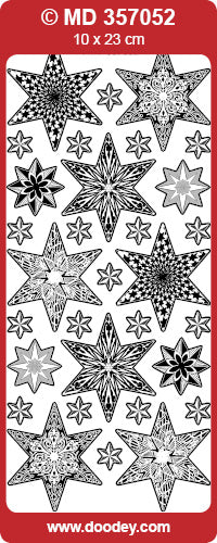 MD357052 Stars 2 Double Embossed Peel Off