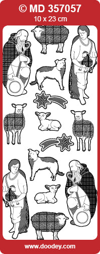 MD357057 Christmas Shepherds Double Embossed Peel Off