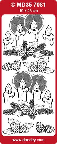 MD357081 3D Candle & Cones Double Embossed Peel Off