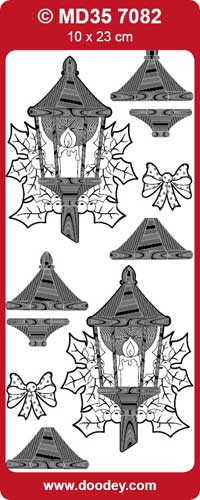 MD357082 3D Xmas Lanterns Double Embossed Peel Off