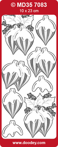 MD357083 3D Traditional Baubles Double Embossed Peel Off