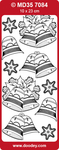 MD357084 3D Xmas Bells Double Embossed Peel Off