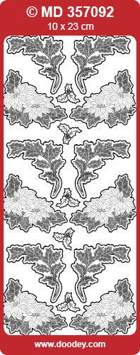 MD357092 Christmas Holly Double Embossed Peel Off