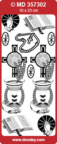 MD357302 Religious Items Double Embossed Peel Off