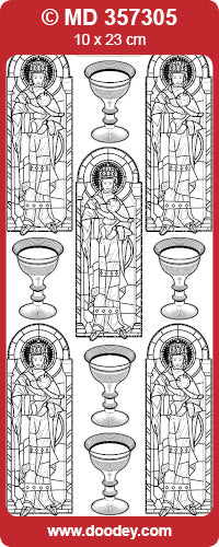 MD357305 Mary & Child Window Double Embossed Peel Off