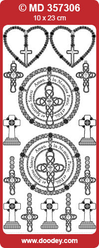 MD357306 Cross & Rosary Double Embossed Peel Off