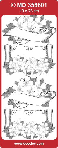 MD358601 Flower Labels 1 Double Embossed Peel Off