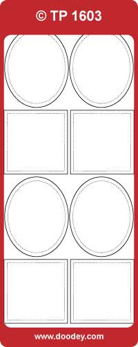 TP1603 Oval & Square Frames Transparent Peel Off