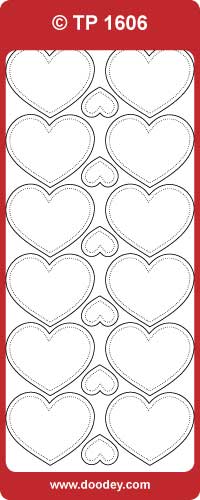 TP1606 Hearts Transparent Peel Off