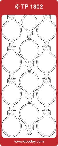 TP1802 Round Christmas Baubles Transparent  Peel Off
