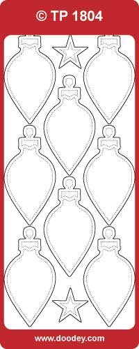 TP1804 Teardrop Christmas Baubles Transparent  Peel Off