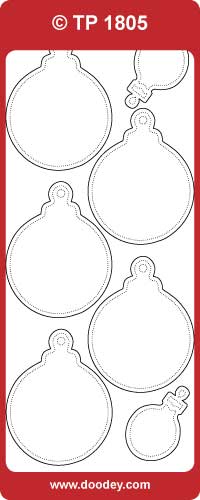 TP1805 Large Xmas Baubles Transparent  Peel Off