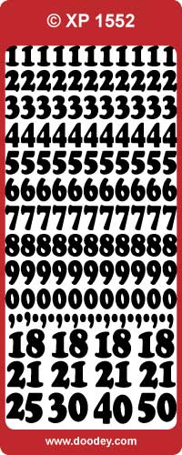 XP1552 Numbers 123 Holographic Peel Off