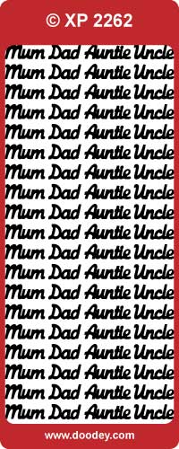XP2262 Mum/Dad Etc Transparent Peel off