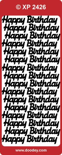 XP2426 Happy Birthday Pastel Peel Off