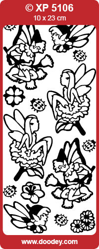 XP5106 Garden Fairies 1 Prismatic Peel off