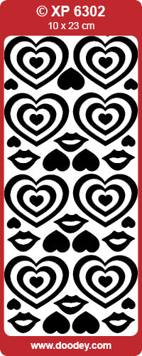 XP6302 Heart in Heart Prismatic Peel off