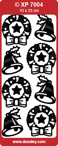 XP7004 Bells & Wreaths Holographic Peel Off