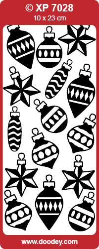 XP7028 Xmas Baubles Holographic Peel Off