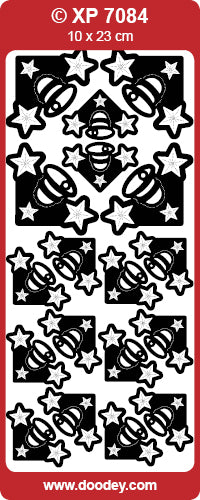 XP7084 Bells & Stars Corners Transparent Peel off