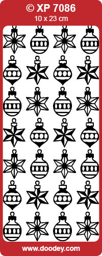 XP7086 Xmas Baubles Prismatic Peel off